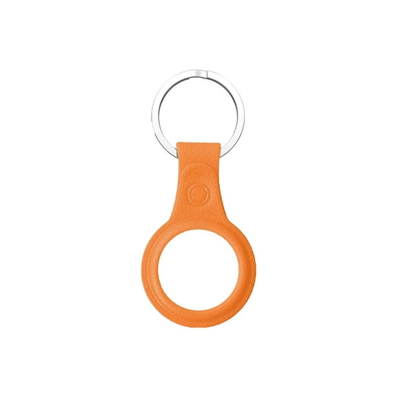AirTag TPU Case(leather finish) with keychain Orange