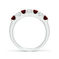 thumbnail image 2 of ANGARA Natural Shared Prong Ruby and Diamond Half Eternity Ring in 14K White Gold for Women (Size-3.1mm) | July Birthstone, Birthday, Anniversary, Jewelry Gift for Women | Natural Ruby Ring, 2 of 10