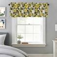 thumbnail image 5 of Spring Daisy Window Valance for Kitchen, Watercolor White Yellow Flowers Fields Black Rod Pocket Short Curtain for Small Windows, Light Filtering Decorative Valance, 54 x 18 Inch, 5 of 9