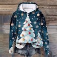 thumbnail image 2 of Towmus Couple Cute 3D Santa Print Christmas Kangaroo Pocket Sweatshirt Hoodies Fall Winter Pullover Tops, 2 of 4