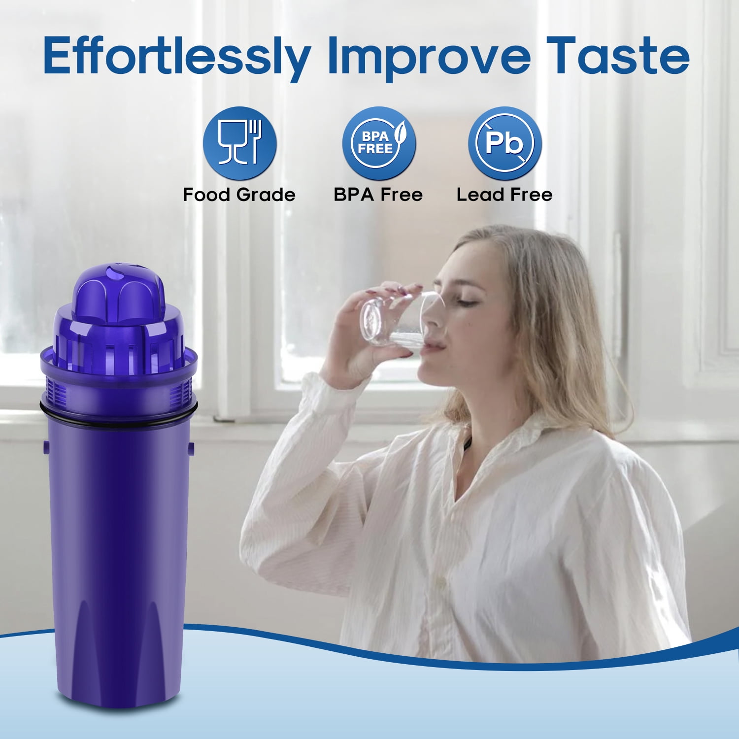 ICEPURE Pitcher Water Filter Replacement for CRF950Z, CRF-950Z, PPF900Z, PPF951K, PPT700W, CR-1100C, CR1100CV, DS-1800Z, PPT711W, PPT711B, PPT111W Pitcher and Dispensers System, 4PACK
