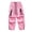 Pink, variant on GZMOALH Men's Lightweight Nylon Cargo Jogger Pants, Drawstring Waist Utility Pants with Adjustable Hems