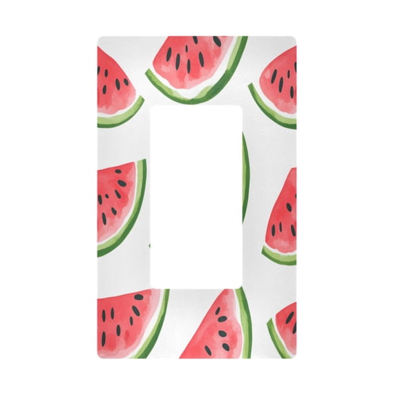 Yayeee Rocker Switch Wall Plate 1-Gang 4.6"x2.9" Home Decorative Outlet Cover, White Watermelon