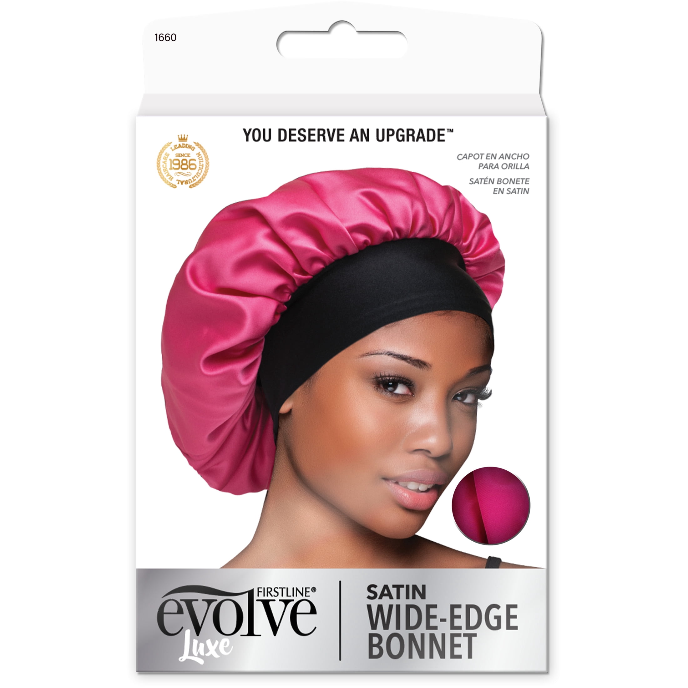 (3 pack) Evolve Satin Wide-Edge Bonnet, Fuchsia