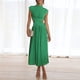 thumbnail image 2 of Gibobby Vestido largo de verano para mujer Vestidos de verano para mujer, cuello redondo, sin mangas, cintura recortada, fiesta informal, línea A, vestido de (Verde,CH), 2 of 5