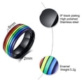 thumbnail image 2 of Anillo de Orgullo LGBT Iris de Acero Inoxidable 8 Mm Sunnimix Tamaño de EE. UU. 12, 2 of 8