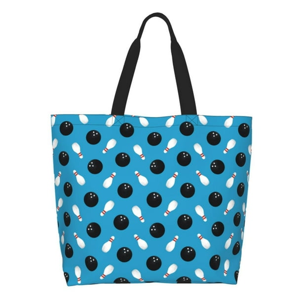Disketp Bowling Balls Bolsa Tote Estampada para Mujer, Bolso de Hombro y de Mano para Compras y Viajes