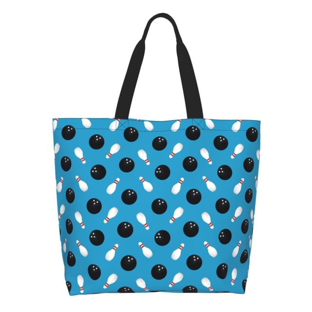 Disketp Bowling Balls Bolsa Tote Estampada para Mujer, Bolso de Hombro y de Mano para Compras y Viajes