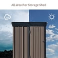 thumbnail image 7 of Euroco 5' x 3' FT Outdoor Storage Shed, Metal Garden Tool Shed with Lockable Door, Outside Sheds & Storage Galvanized Steel, Brown, 7 of 7