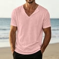 thumbnail image 2 of XAOFW Summer Short Sleeve V Neck T Shirt Solid Color Casual Basic Tee Holiday Vacation Stylish Tops, 2 of 8