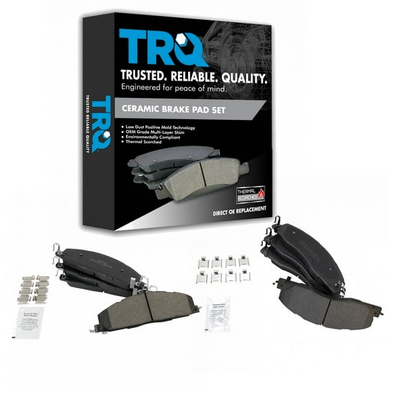 TRQ Front & Rear Premium Posi Semi-Metallic Disc Brake Pad Set for Ram 1500 2500 BFA20188 Fits select: 2009-2012 DODGE RAM 2500, 2013-2018 RAM 3500