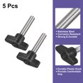 thumbnail image 3 of Uxcell 5Pack Metric 304 Stainless Steel Clamping Screw Knob T Shaped Thumb Screws M8 x 40mm, 3 of 5
