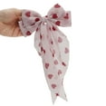 thumbnail image 4 of Unique Bargains 1 Pc Cute Heart Shaped Printed Bow Ribbon Spring Hair Clips Red Pink, 4 of 5