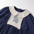 thumbnail image 6 of Toddler Dresses 6-7 Years A-Line Long Sleeve Prints Dance Party Fit & Flare Adorable Daily Colorful Lightweight Delicate Navy Sundress, 6 of 7