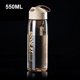 thumbnail image 3 of Cateissary Botella de agua a prueba de fugas Deportes graduados Beber Boca ancha Fitness Correr Drinkware con cuerda Amarillo claro 550ML Type2 NO2, 3 of 6