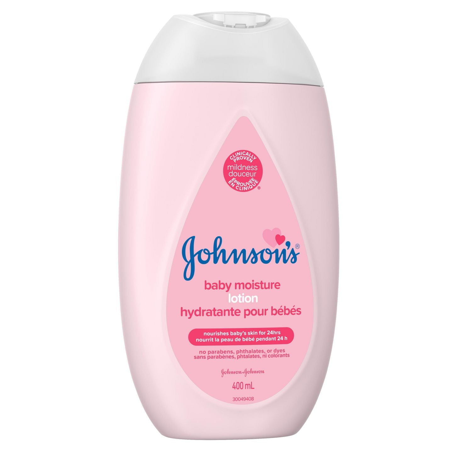 Lotion hydratante pour bébés Johnson’s - Hydratant pour le crops à l'huile de coco - Soins de la peau pour bébés - Sans parfum - 400 ml 400 ML