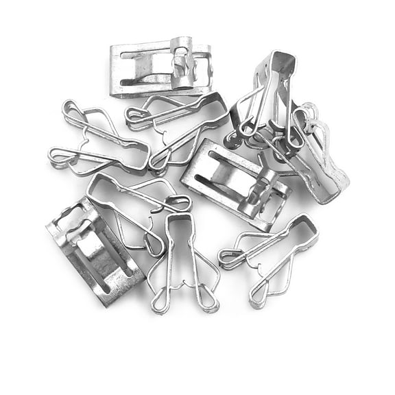 10pcs Silver Tone Car Console  Metal Retainer  Trim Rivets Clips Interior