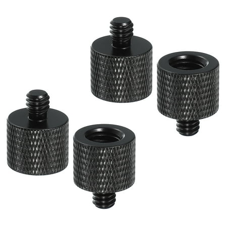 Uxcell Tripod Screw Adapter 1/4 Male to 3/8 Female, 4 Pcs Tripod Nut Connectors Camera Mount Screw Camera Double Head Converter for Microphone Holder Magic Arms Accessories, 20 mm