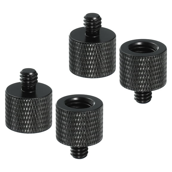 Uxcell Tripod Screw Adapter 1/4 Male to 3/8 Female, 4 Pcs Tripod Nut Connectors Camera Mount Screw Camera Double Head Converter for Microphone Holder Magic Arms Accessories, 20 mm