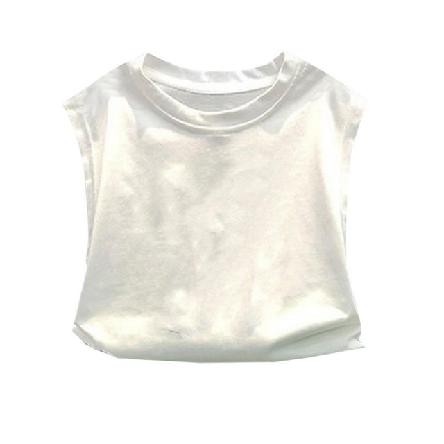 MXUIKV Tank Tops for Girls Boys Sleeveless Tee Shirts Cotton Breathable Workout Sports Tops Solid Color