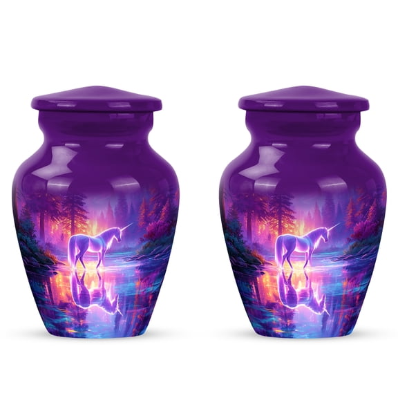 YATHABI Unicorn Mini Keepsake Urn For Parents – Small Ashes Holder For Mom And Dad – Cremation Urn For Mother – Memorial Ashes Holder Male- 3 Inch (Pack Of 4)