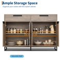 thumbnail image 4 of BeesClover 55" Sideboard Buffet Cabinet, Large Modern Kitchen Storage Cabinet with 2 Drawers and 4 Doors, Coffee Bar Buffet Table for Dining Room or Kitchen, 4 of 8