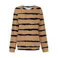 thumbnail image 4 of Fancifize Women's Striped Sweatshirt Long Sleeve Loose Fit Pullover Top Casual Color Block Fall Fashion Outfits, 4 of 5