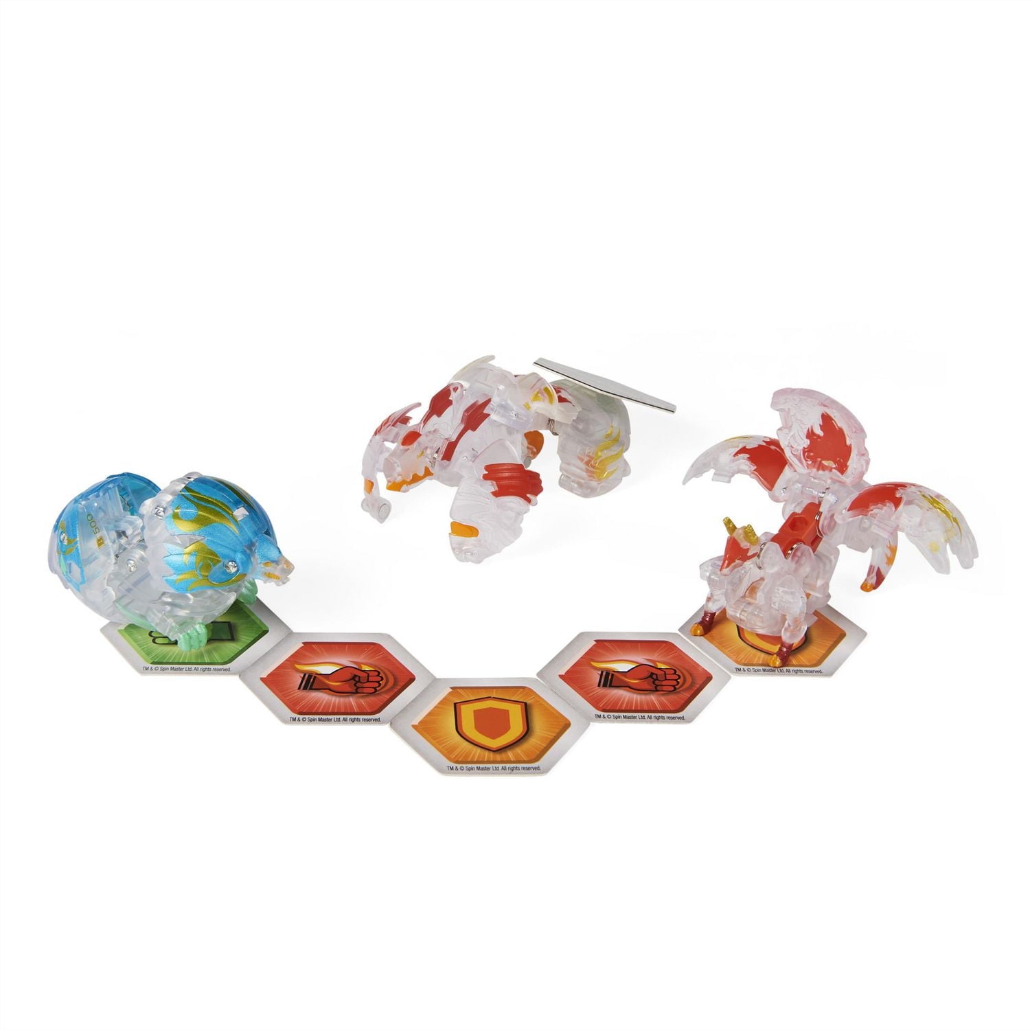 Bakugan Evolutions Starter Pack 3-Pack, Gillator Ultra (Translucent) with Hydorous and Blitx Fox, Collectible Action Figures, Ages 6 and Up