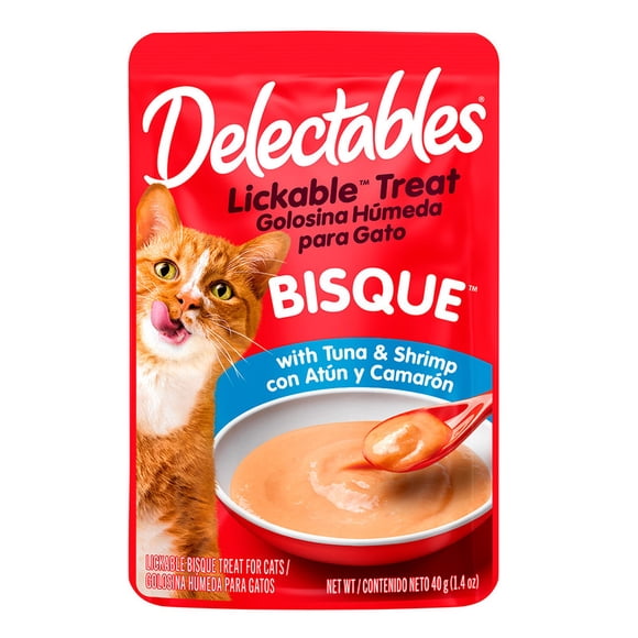 Premio para gatos Delectables Bisque con Atún y Camarón 40 gr