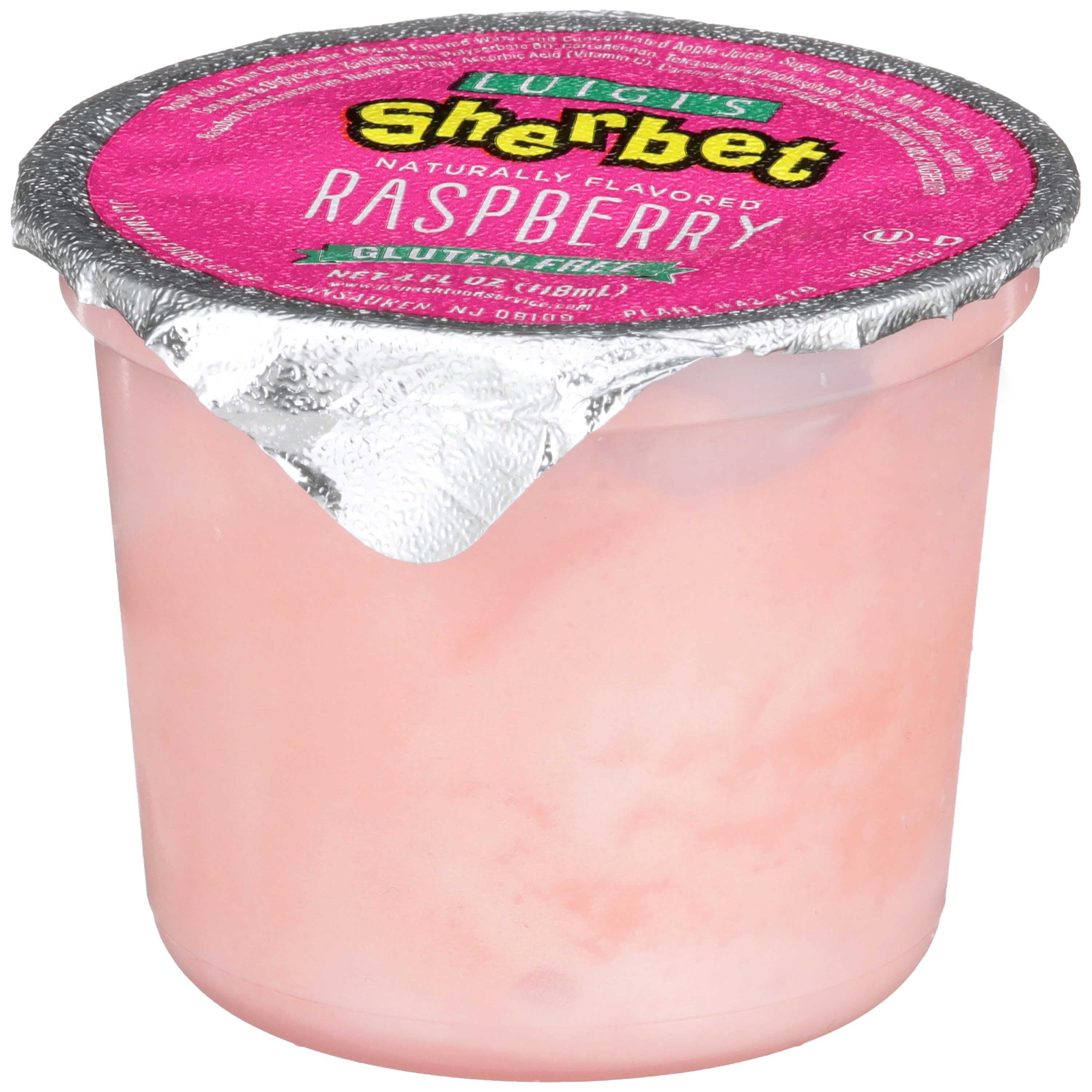 Luigi's Raspberry Sherbet Cup, 4 Ounce - 96 per case.