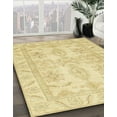 thumbnail image 2 of Ahgly Company Indoor Round Abstract Mustard Yellow Oriental Area Rugs, 6' Round, 2 of 6