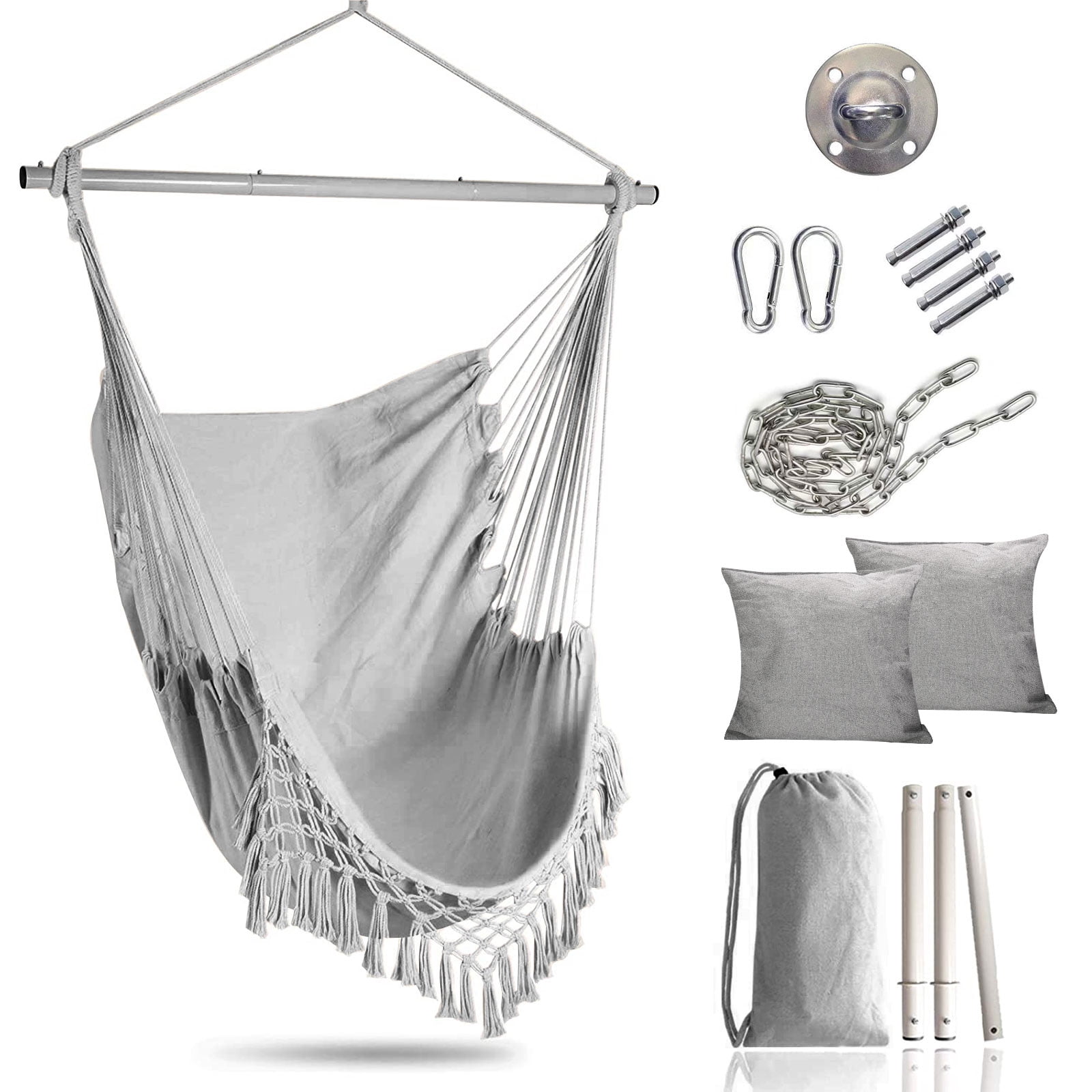 Sitting Rope Relax TOPCHANCES Hammock Chair, Relax Hanging Rope Swing with 2 Cushions and ...
