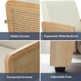 thumbnail image 3 of BELLEZE Mid-Century Accent Armchair with Solid Wood Frame, Toweling Fabric, Ergonomic Oversized Backrest For Reading and Relaxing in Living Rooms, Bedrooms, Lounges, and Offices - Kensington (Cream), 3 of 7