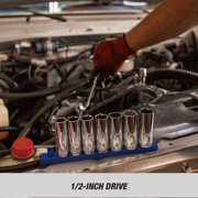 Hyper Tough 9-Piece 1/2-inch Drive Deep Metric Socket Set (mm)