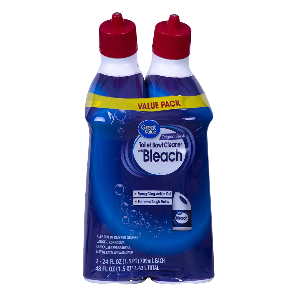 Great Value Toilet Bowl Cleaner with Bleach Value Pack, Original Fresh