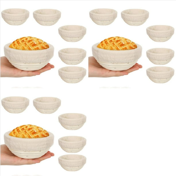 18X Canasta de Fermentación de Pan Banneton de 5 Pulgadas, Canasta de Fermentación de Masa Madre Redonda, de Fermentación de Masa con Revestimiento Extraíble