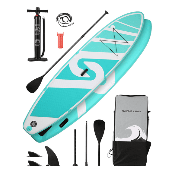 Planche de Paddle Gonflable 120" X 30" X 6" Ultra-Léger (17LBS) SUP Board avec Tous les Accessoires et Anneau D pour Pagayer Surf Yoga Surf en Plein Air Noël