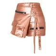 thumbnail image 6 of Riforla Women's Fashion Sexy Solid Color Shorts Patchwork Zipper Package Short Leather Shorts for Women Rose Gold M, 6 of 6