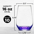 thumbnail image 5 of 10 Vaso Silicia Stemless Wine Glasses Set, 16 oz. - Clear, Orb-Like, Thick base - Purple, 5 of 5