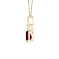 thumbnail image 2 of Angara Natural Ruby Teardrop Pendant Necklace for Women in 14K Yellow Gold (Size-7x5mm) - July Birthstone Jewelry | Ruby V-Bale Pendant, 2 of 9