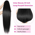 thumbnail image 3 of USTAR 30-Inch Straight Wrap-Around Ponytail Natural Black 1B for Black Women 1 Bundle, Human Hair-Like Softness, – Instant Voluminous Locks for Commutes, Parties & Work Deal, 3 of 4