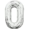 thumbnail image 2 of Unique Industries Foil Big Number 0 Shaped 34" Silver Solid Print Balloon, 2 of 4