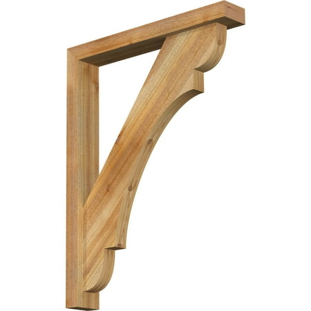 

Ekena Millwork 4 W x 26 D x 34 H Olympic Block Rough Sawn Bracket w/ Offset Brace Western Red Cedar