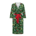 thumbnail image 3 of Yuyamidu Colorful Light Robes for Women Christmas Robe Lingerie Xmas Bathrobe Green Nightgown Sleepwear Soft Loungewear Loose Fit 3/4 Sleeves Sleep Dress Size M, 3 of 7