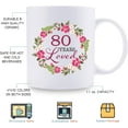 thumbnail image 5 of 80th Birthday Gifts for Women - 80 Years Loved with A Garland Birthday Mug - 80 Year Old Present Ideas for Grandma, Mom, Daughter, Sister, Wife, Friend, Cousin, Aunt, Coworker - 11 oz Coffee Mug, 5 of 6
