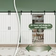 thumbnail image 4 of 84''x84'' Double White Primed Paintable Sliding Barn Door – Solid Manufactured Wood, Closet & Pantry Interior Door with Complete Installation Hardware Kit, 4 of 7