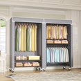 thumbnail image 4 of Black Rack With Grey Cover Metal Garment Clothes Rack, 4 of 7