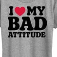 thumbnail image 3 of Instant Message - Love My Bad Attitude - Women's Short Sleeve Graphic T-Shirt, 3 of 6