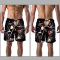 thumbnail image 3 of luoweisi Men's Beach Shorts Quick Dry Swim Trunks with Mesh Lining Santa Claus Motorcycle S, 3 of 5