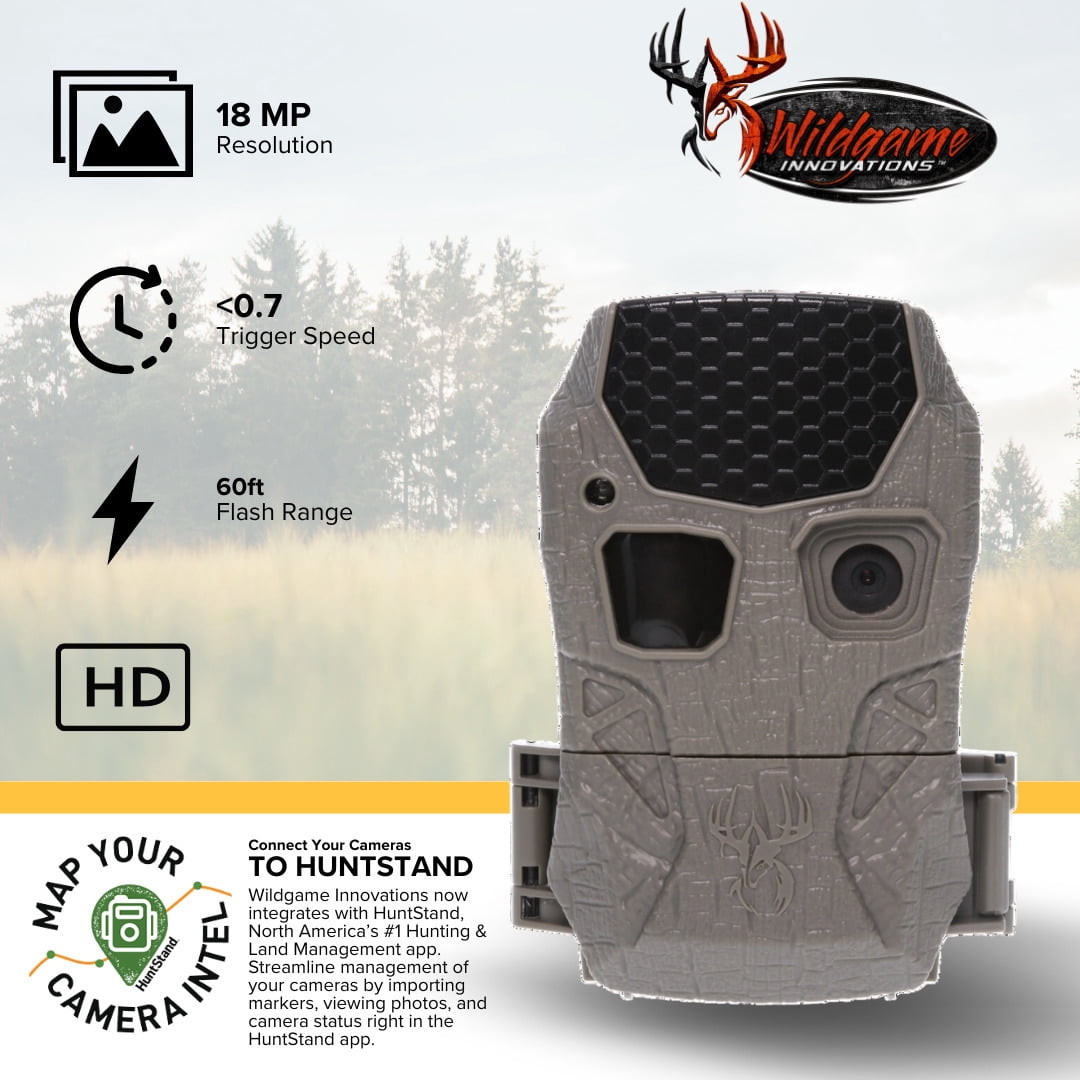Wildgame Innovations Kicker 2.0 Lightsout Trail Camera with 18MP Resolution and 720p Video Capture (6-Pack) Bundle with All-In-One Card Reader and 32GB Ultra SDHC UHS-I Memory Card (13 Items)
